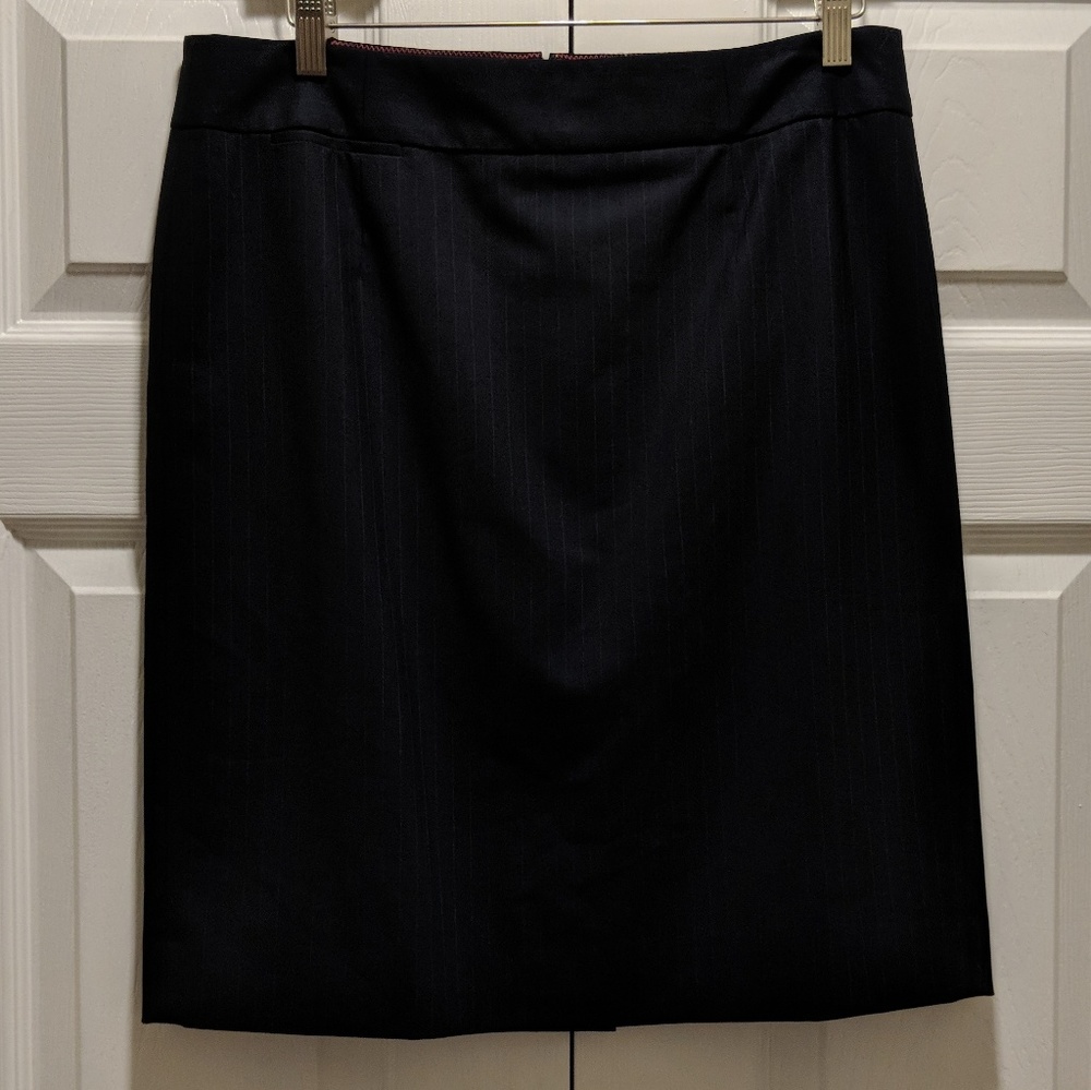 J. Crew Factory dark navy pinstripe pencil skirt